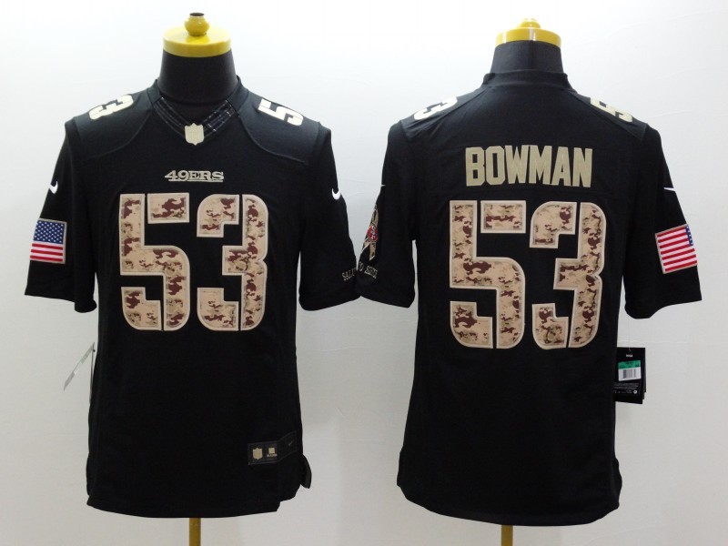 Men's San Francisco 49ers Navoro Bowman #53 Black Jersey